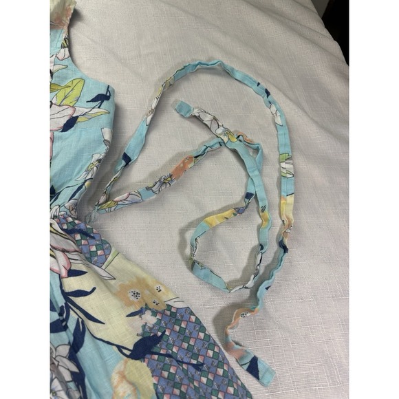 Malvin Hamburg Germany Size Large Colorful Floral Linen Sleeveless Dress - Picture 3 of 8